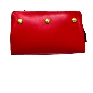 PALOMA PICASSO BRIGHT RED LEATHER CLUTCH OR MAKEUP BAG
